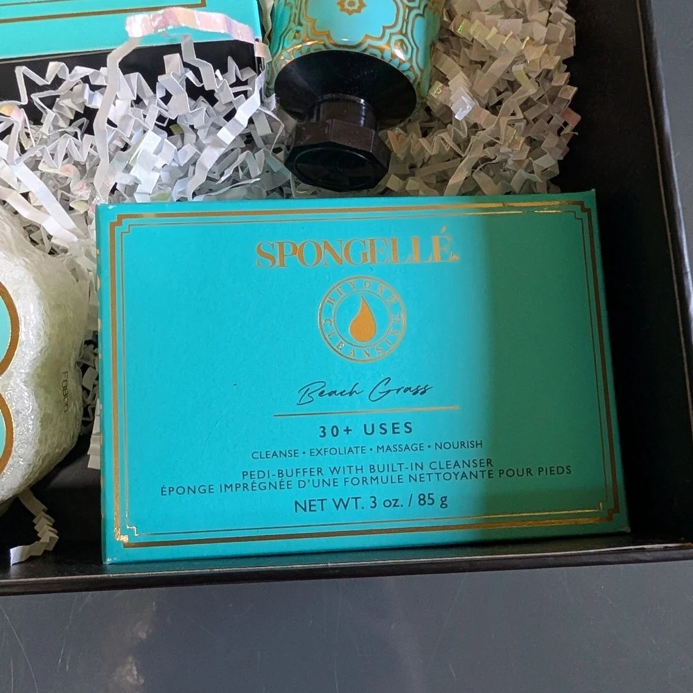 Spongelle Beach Grass Gift Set Body Buffer Spongette Pedi Buffer Hand Cream